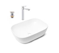 Grohe - QUICKFIX DICE mitigeur lavabo, taille XL + Vasque à poser Swiss Aqua Technologies 45,5x32,5 cm (BA3-G1018920000-01)