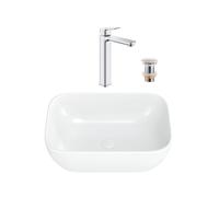 Grohe - QUICKFIX DICE mitigeur lavabo, taille XL + Vasque à poser Swiss Aqua Technologies 45,5x32,5x13,5 cm (BA3-G1018920000-08)