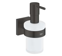 Grohe QuickFix Start Cube - Distributeur de savon avec support, verre/noir mat 410982430