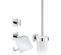 GROHE QuickFix - Start Cube - Set d'accessoires 3 en 1 pour WC - Finition Chromée 41123000 (à visser ou à coller)