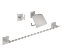 Grohe QuickFix Start Cube - Set d'accessoires de salle de bain 3 en 1, supersteel 41124DC0