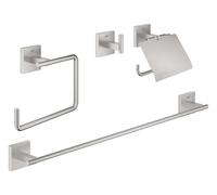 Grohe QuickFix Start Cube - Set d'accessoires de salle de bain 4 en 1, supersteel 41115DC0