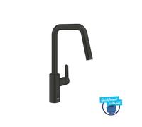 Grohe QuickFix Start - Mitigeur d’évier avec douchette extractible, alimentation par pile, noir mat 1012432430