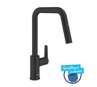GROHE Mitigeur d'évier QuickFix Start 306312430 – Bec haut, douchette extractible 2 jets noir mat