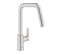 GROHE Mitigeur de cuisine Start 30631DC0 sur pied, monocommande, douchette extractible, supersteel