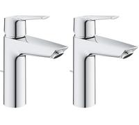 GROHE QUICKFIX Start Mitigeur monocommande lavabo de salle de bains Start, avec tirette de vidage, mousseur économie d'eau, taille M, chromé, 23552002 (Import Allemagne) (Lot de 2)