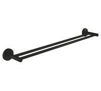 GROHE Start Double Barre Porte-Serviettes pour Salle de Bain, 654 mm, Fixations Cachées avec Vis Incluses, Métal, Noir Mat, 412032430