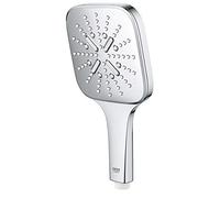 GROHE Rainshower 130 SmartActive Cube Douchette à main (3 Types de Jets : Pluie, Jet & ActiveMassage, Sélection des Jets par Pression sur une Bague, Système de Montage Universel), Chrome, 26582000