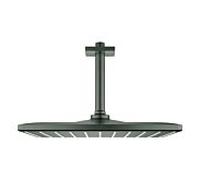 Grohe Rainshower douche de tête match0 26566AL0 graphite dur brossé, avec évacuation au plafond 14,2 cm, avec limiteur de débit