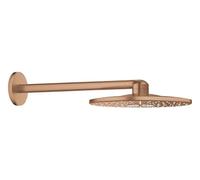 GROHE Rainshower SmartActive 310 Ensemble douche de tête et Bras de Douche (Montage Mural, Bras Horizontal 430 mm, 2 jets, Économie d’eau), Forme Ronde, Rose Gold Brossé, 26475DL0