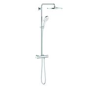 Grohe Rainshower système de douche 26647LS0 blanc de lune, avec thermostat AP, bras de douche pivotante