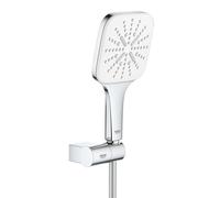 Grohe Rainshower SmartActive Cube - Set de douche de tête 130 9,5 l/min, 3 jets, support et flexible, blanc lunaire 26588LS0