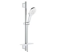 Grohe Rainshower SmartActive - Set de douche de tête 130 9,5 l/min, 3 jets, barre 60 cm et flexible, blanc lunaire 26577LS0