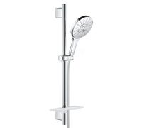 Grohe Rainshower SmartActive - Set de douche de tête 150, 3 jets, barre 60 cm et flexible, blanc chrome 26591000