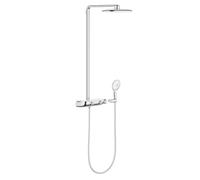 Grohe Rainshower SmartControl ensemble de douche pluie apparent - thermostatique - douche de tête Ø 36 cm - douchette 4 jets - blanc/chrome 26361LS0