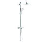 Grohe Rainshower système de douche 26647LS0 blanc de lune, avec thermostat AP, bras de douche pivotante