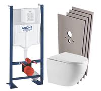 Grohe - RAPID SL Pack Bâti-support + WC suspendu + Plaque chrome + Set de montage (PROJECTFUSIONTQ-1-SABO)
