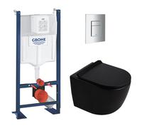 Grohe - Rapid SL pack WC bâti autoportant + WC suspendu sans bride Ceramia PixL avec abattant SoftClose + plaque (GRRCEPXBMT05-FR)