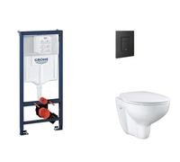 Grohe Rapid SL - Set bâti-support, cuvette, abattant SoftClose et plaque de déclenchement Even, phantom black SANI11BB5113
