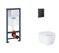 Grohe Rapid SL - Set bâti-support, cuvette, abattant SoftClose et plaque de déclenchement Even, phantom black SANI11BB5122