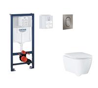 Grohe Rapid SL - Set bâti-support, cuvette, abattant SoftClose, plaque de déclenchement Arena Cosmopolitan S, Hard Graphite brossé SANI11BB5124