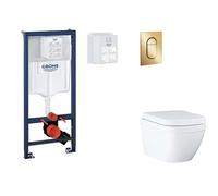 Grohe Rapid SL - Set bâti-support, cuvette, abattant SoftClose, plaque de déclenchement Arena Cosmopolitan S, Triple Vortex, Cool Sunrise SANI11BB4130