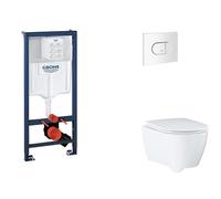 Grohe Rapid SL - Set bâti-support, cuvette, abattant SoftClose, plaque de déclenchement Arena Cosmopolitan, blanc alpin SANI11BB3132