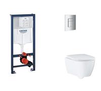 Grohe Rapid SL - Set bâti-support, cuvette, abattant SoftClose, plaque de déclenchement Skate Cosmopolitan, chrome SANI11BB2122