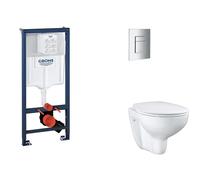Grohe Rapid SL - Set bâti-support, cuvette, abattant SoftClose, plaque de déclenchement Skate Cosmopolitan, chrome SANI11BB2113