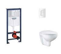Grohe Rapid SL - Set bâti-support, cuvette, abattant SoftClose, plaque de déclenchement Skate Cosmopolitan, blanc alpin SANI11BB3117