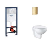 Grohe Rapid SL - Set bâti-support, cuvette, abattant SoftClose, plaque de déclenchement Skate Cosmopolitan, Cool Sunrise SANI11BB4122