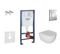 Grohe Rapid SL - Set de bâti-support, cuvette Oudee et abattant softclose, plaque de déclenchement Skate Cosmopolitan, chrome SANI11BA1104