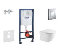 Grohe Rapid SL - Set de bâti-support, cuvette Oudee et abattant softclose, plaque de déclenchement Skate Cosmopolitan, chrome SANI11BA1107