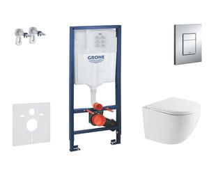 Grohe Rapid SL - Set de bâti-support, cuvette Oudee et abattant softclose, plaque de déclenchement Skate Cosmopolitan, chrome SANI11BA1107