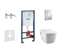 Grohe Rapid SL - Set de bâti-support, toilette japonaise et abattant Tece, plaque de déclenchement Skate Cosmo, Rimless, SoftClose, chrome 38528SET-KT