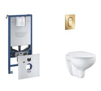 Grohe Rapid SLX - Set bâti-support, cuvette, abattant SoftClose, plaque de déclenchement Arena Cosmopolitan S, Cool Sunrise SANI11BB4105