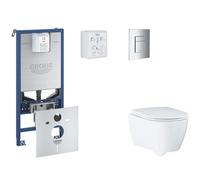 Grohe Rapid SLX - Set bâti-support, cuvette, abattant SoftClose, plaque de déclenchement Skate Cosmopolitan, chrome SANI11BB2110