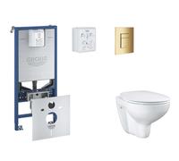 Grohe Rapid SLX - Set bâti-support, cuvette, abattant SoftClose, plaque de déclenchement Skate Cosmopolitan, Cool Sunrise SANI11BB4102