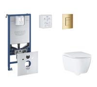 Grohe Rapid SLX - Set bâti-support, cuvette, abattant SoftClose, plaque de déclenchement Skate Cosmopolitan, Cool Sunrise SANI11BB4117