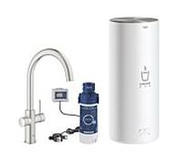 Grohe Red duo mélangeur de cuisine 30079DC1 supersteel, taille L, bec en C, avec chaudière