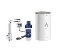 Grohe Red Mono robinet de cuisine 30339001 chromé, taille M, bec en L, avec chaudière