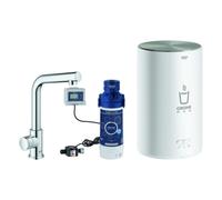 GROHE Red Mono Set robinets d'eau froide, portée 153mm, bec en L, avec GROHE Red chauffe-eau taille M, 30339001, Couleur: chrome