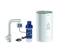 GROHE Robinet de cuisine Red 30339DC1 SuperSteel Taille M avec chauffe-eau sur pied