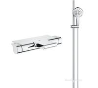 Grohe - Robinet bain thermostatique avec tablette Grohtherm + Ensemble de douche Rainshower