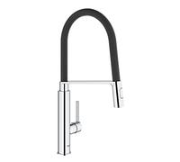 GROHE Robinet de cuisine évier Feel, Robinet avec douchette extractible, Bec en forme de U, Inverseur 2 jets, Installation et nettoyage facile, Supersteel, 31489000 (Import Allemagne)