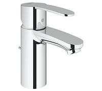 GROHE Robinet de salle de bains lavabo Wave Cosmopolitan, mitigeur tirette de vidage et bonde, robinet mousseur économique d'eau, installation facile, taille S, chromé, 23202000 (Import Allemagne)