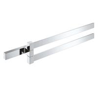 Grohe Selection Cube serviettes double 40768000 chrome, 2 bras, pivotant, fixation invisible