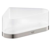 GROHE Tablette de douche d'angle Selection 41038DC0 verre SuperSteel avec support