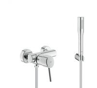 Grohe - Set de douche Mitigeur monocommande 1/2'' Concetto + Douchette stick 1 jet Euphoria Cosmopolitan, Chrome (32210001-Euphoria)