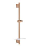 GROHE SmartActive Barre de Douche 600 mm, Bronze Brossé, 26602DL0 | FastFixation Plus, Profondeur Réglable TileFix, Tablette EasyReach, Finition LongLife, Supports Muraux Métalliques